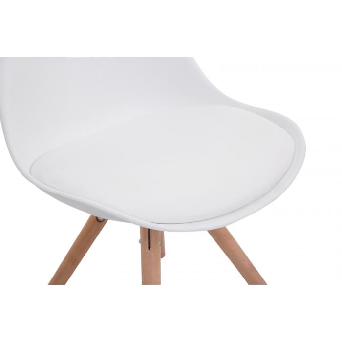 4er Set Sthle HLO-CP8 Kunstleder Rund natura ~ wei