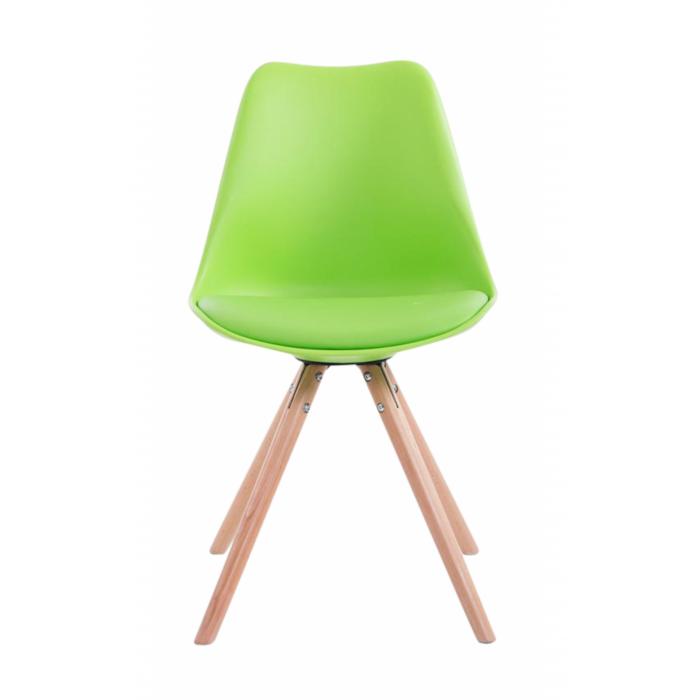 4er Set Stühle HLO-CP8 Kunstleder Rund natura ~ grün