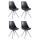 4er Set Sthle HLO-CP8 Kunstleder Rund wei ~ schwarz