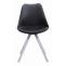 4er Set Sthle HLO-CP8 Kunstleder Rund wei ~ schwarz