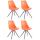 4er Set Stühle HLO-CP8 Kunstleder Rund grau ~ orange 4er Set Stühle HLO-CP8 Kunstleder Rund grau ~ orange