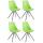 4er Set Sthle HLO-CP8 Kunstleder Rund grau ~ grn