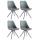 4er Set Sthle HLO-CP8 Kunstleder Rund grau ~ grau