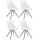 4er Set Sthle HLO-CP8 Kunstleder Rund grau ~ wei