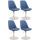 4er Set Sthle HLO-CP53 Stoff ~ blau