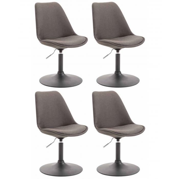 4er Set Sthle HLO-CP51 Stoff ~ dunkelgrau