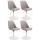 4er Set Sthle HLO-CP53 Stoff ~ grau