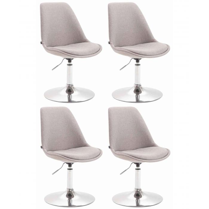 4er Set Sthle HLO-CP52 Stoff ~ grau