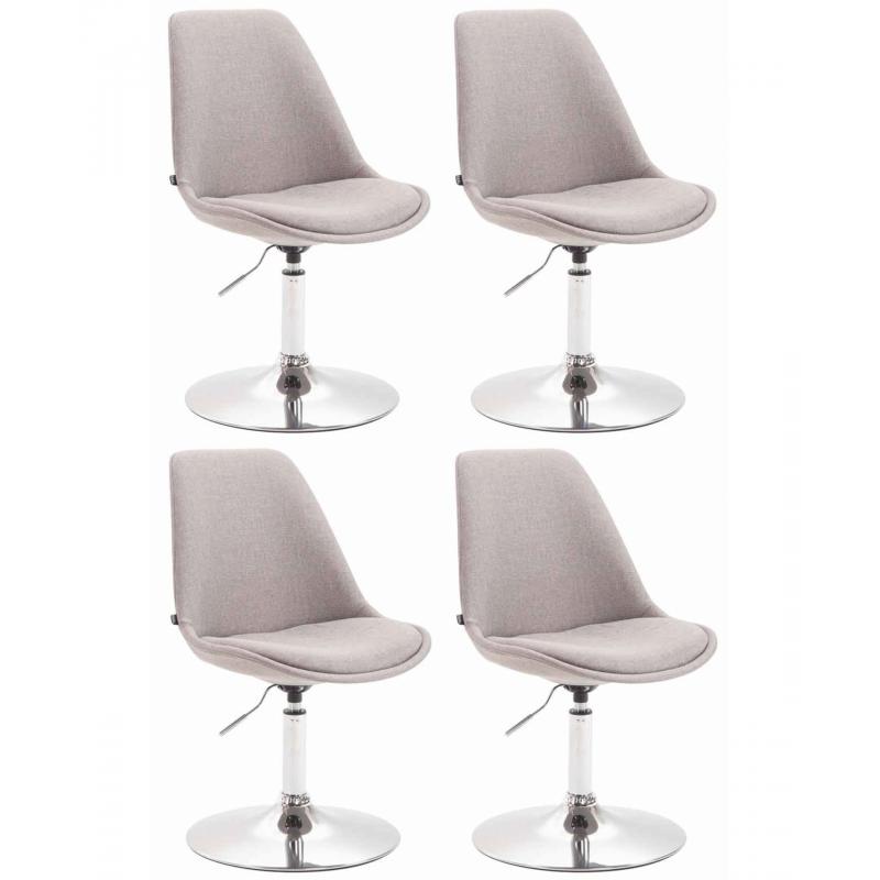 4er Set Sthle HLO-CP52 Stoff ~ grau
