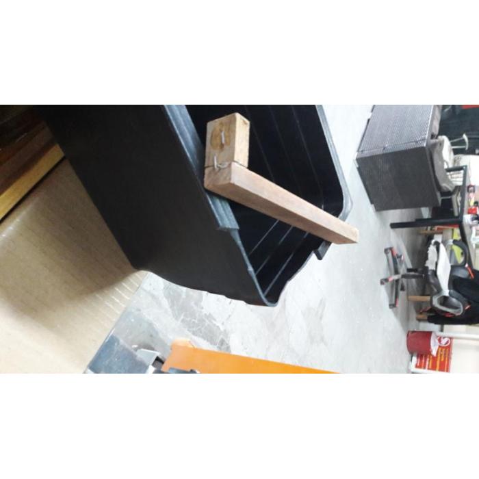 B-Ware (Kunststoffkasten gebrochen SK3) | Pflanzkasten HWC-L21, Hochbeet eckig 77x63x23cm Outdoor Akazie Holz MVG, braun