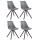 4er Set Sthle HLO-CP8 Kunstleder Rund cappuccino ~ grau