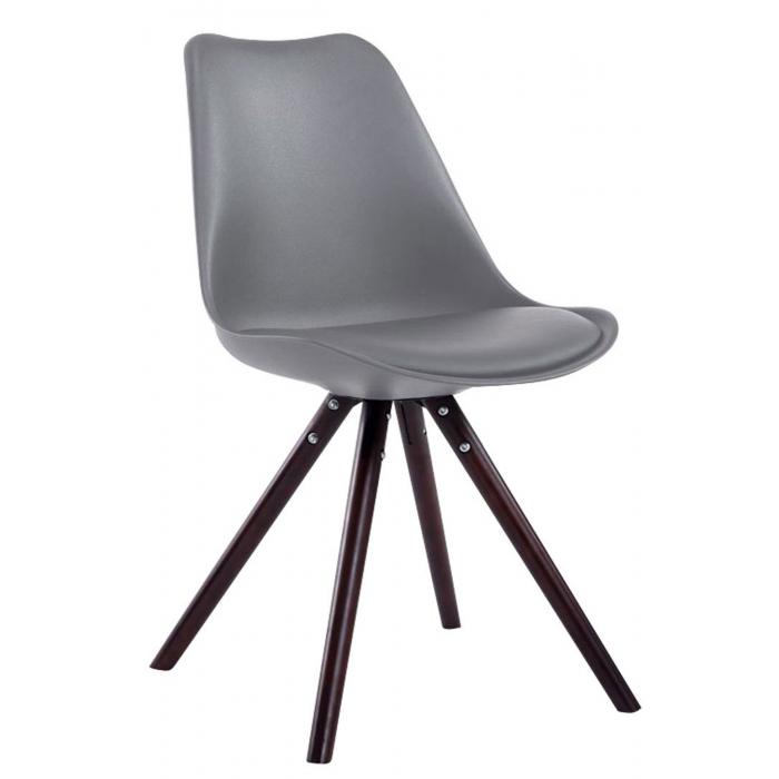 4er Set Sthle HLO-CP8 Kunstleder Rund cappuccino ~ grau