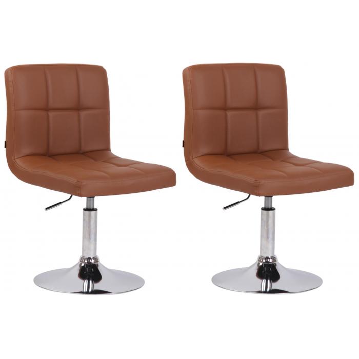 2er Set Lounger HLO-CP53 V2 Kunstleder ~ hellbraun