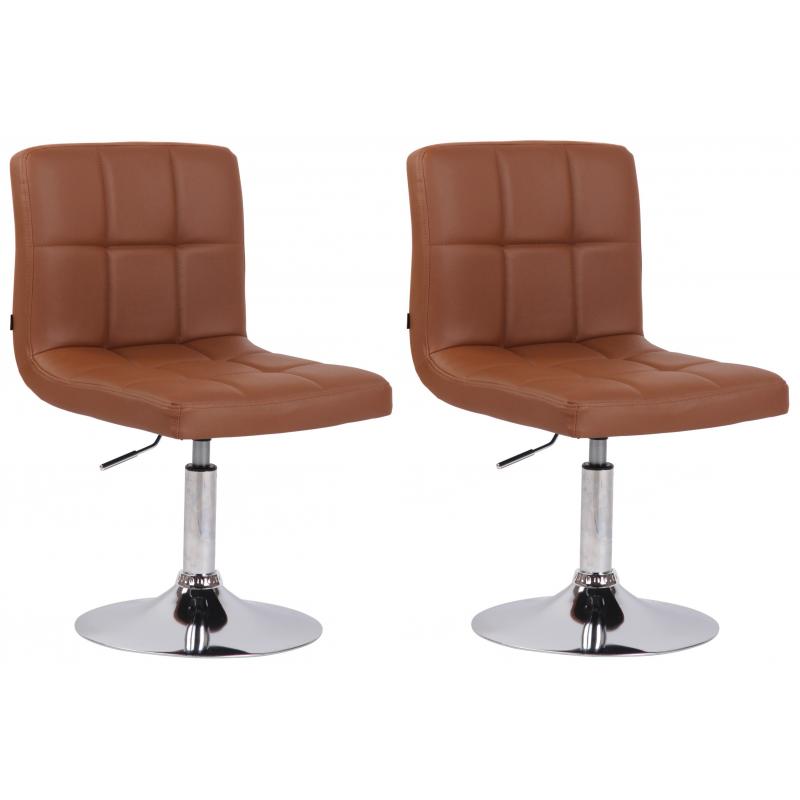 2er Set Lounger HLO-CP53 V2 Kunstleder ~ hellbraun