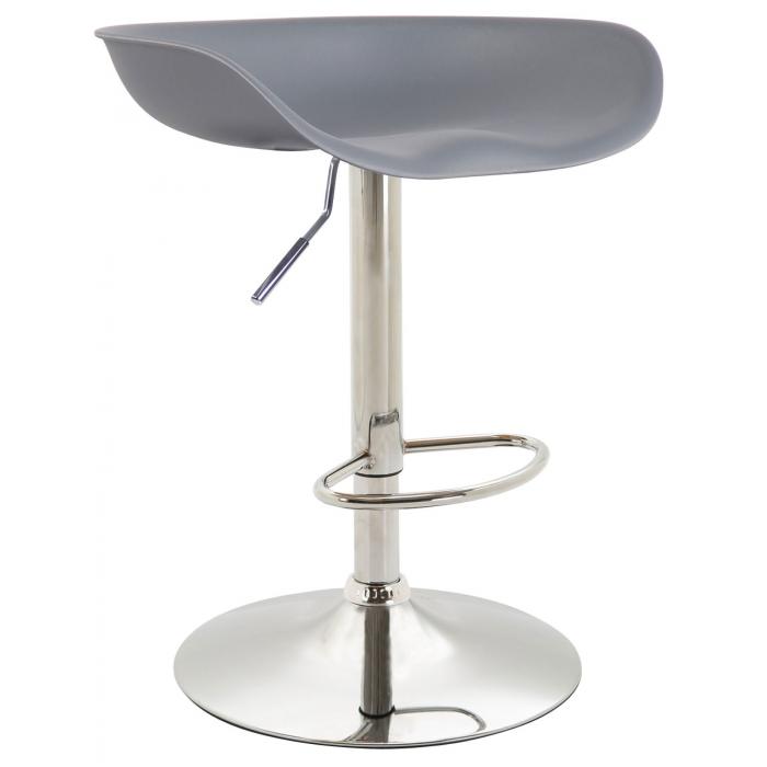 4er Set Barhocker HLO-CP58 Kunststoff chrom ~ grau