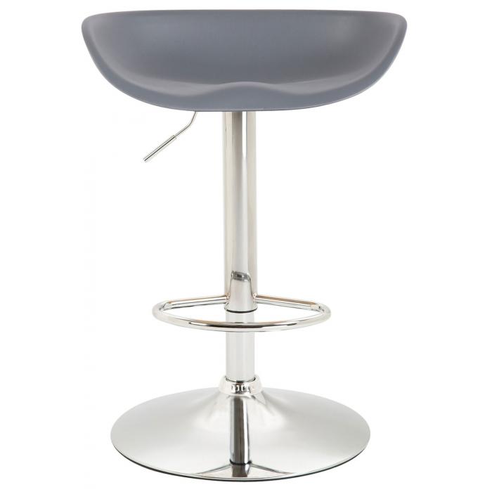 4er Set Barhocker HLO-CP58 Kunststoff chrom ~ grau