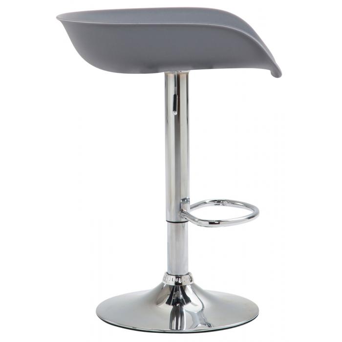 4er Set Barhocker HLO-CP58 Kunststoff chrom ~ grau