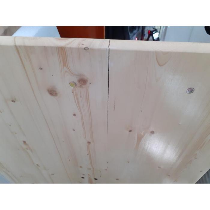 B-Ware (Riss in Platte SK4) | Stehtisch HWC-L67, Biertisch Bierzelttisch, klappbar Metall Kiefer Holz 110x125x70cm MVG