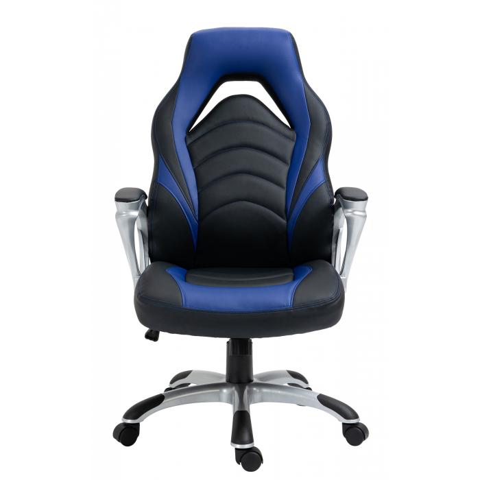 Brostuhl HLO-CP43 Kunstleder ~ schwarz/blau