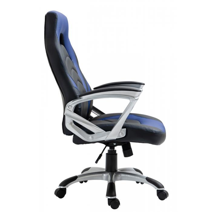 Brostuhl HLO-CP43 Kunstleder ~ schwarz/blau