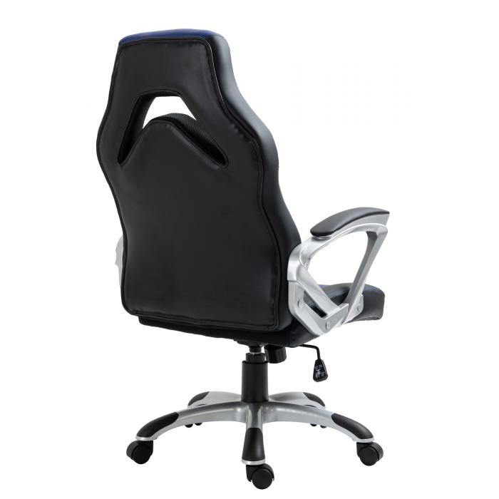 Brostuhl HLO-CP43 Kunstleder ~ schwarz/blau