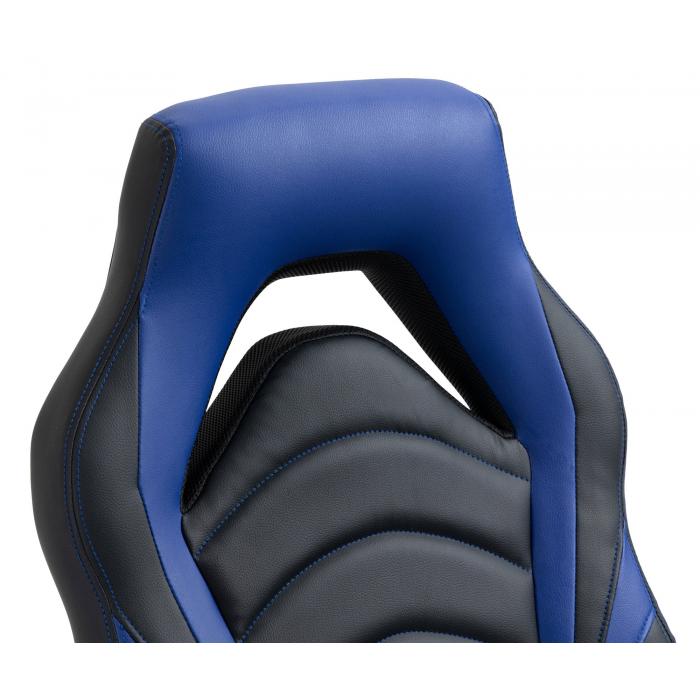 Brostuhl HLO-CP43 Kunstleder ~ schwarz/blau