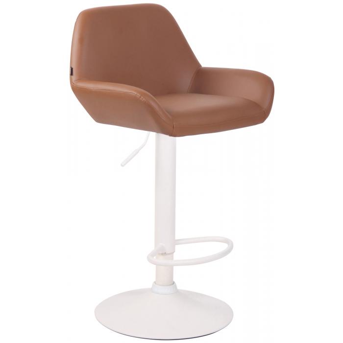 2er Set Barhocker HLO-CP8 Kunstleder wei ~ hellbraun