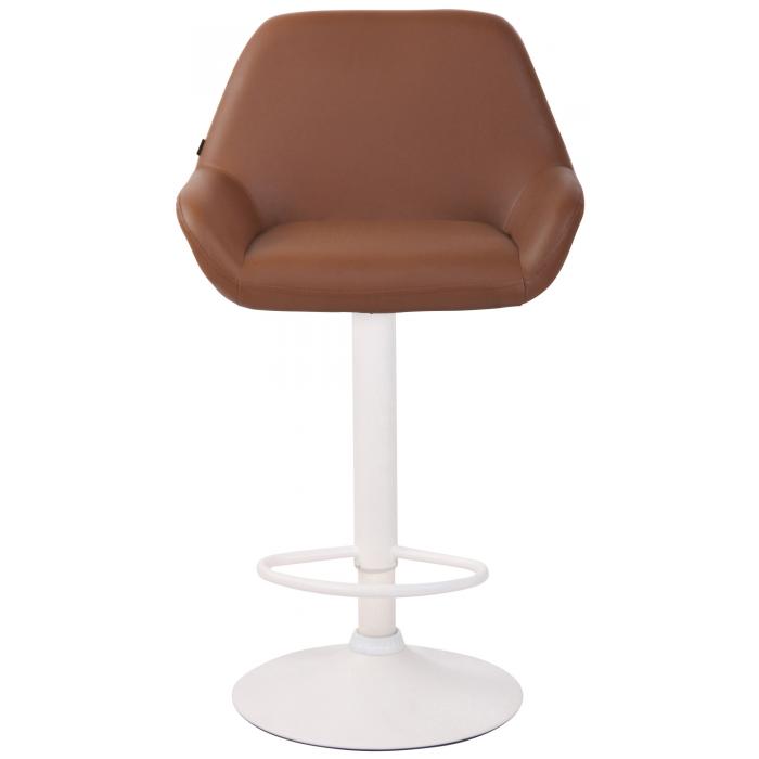 2er Set Barhocker HLO-CP8 Kunstleder wei ~ hellbraun