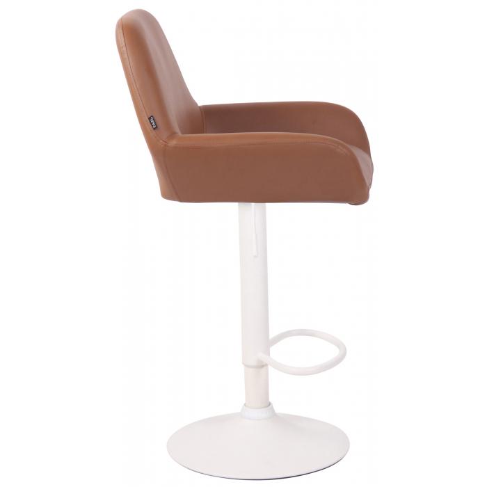 2er Set Barhocker HLO-CP8 Kunstleder wei ~ hellbraun