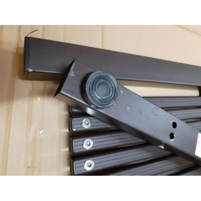 B-Ware (Kratzer/Rost SK3) | Absperrgitter HWC-B34, Zaun Scherengitter Alu ausziehbar braun ~ Hhe 103cm, Breite 52-400cm