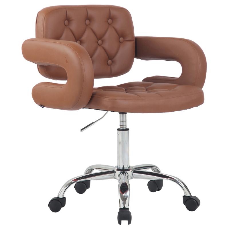 Arbeitshocker HLO-CP103 Kunstleder ~ cognac