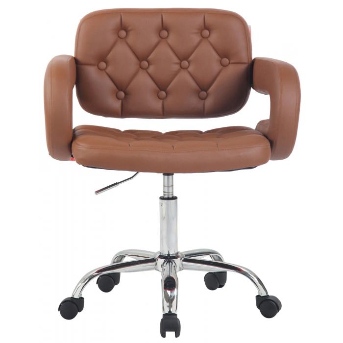 Arbeitshocker HLO-CP103 Kunstleder ~ cognac