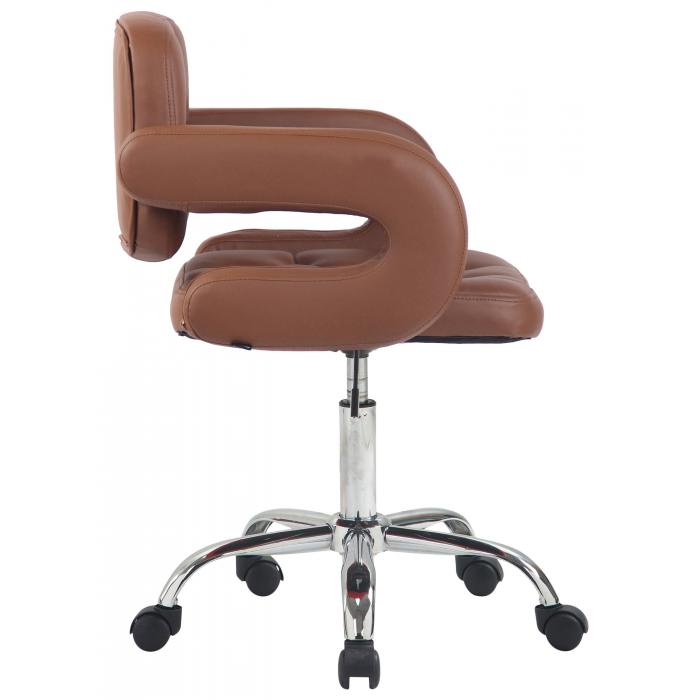 Arbeitshocker HLO-CP103 Kunstleder ~ cognac