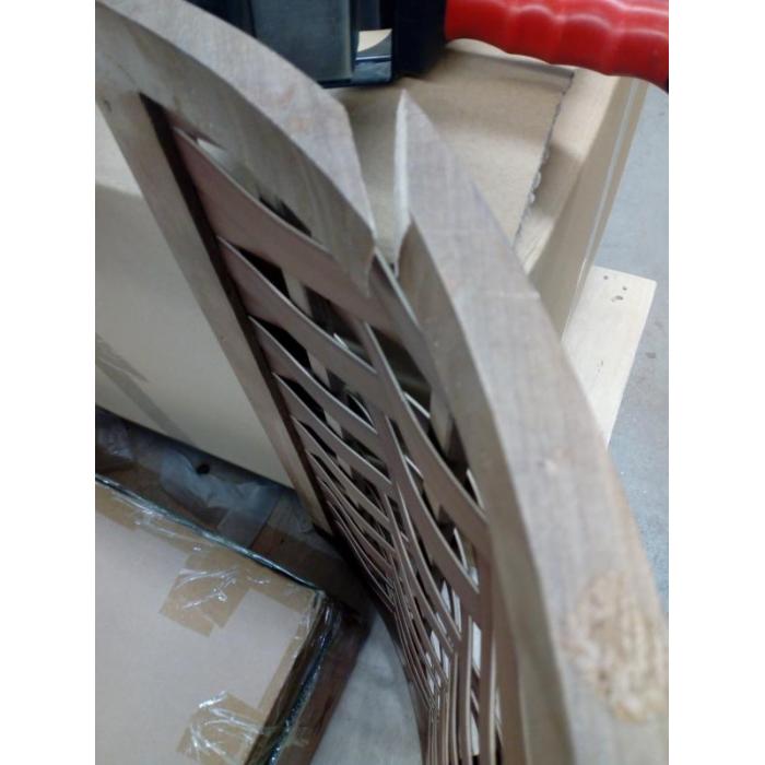 Defekte Ware (Rand gebrochen SK5) | Eck-Wschekorb HWC-H87, Wschebox Wschesortierer, Holz 70L 66x53x38cm ~ braun