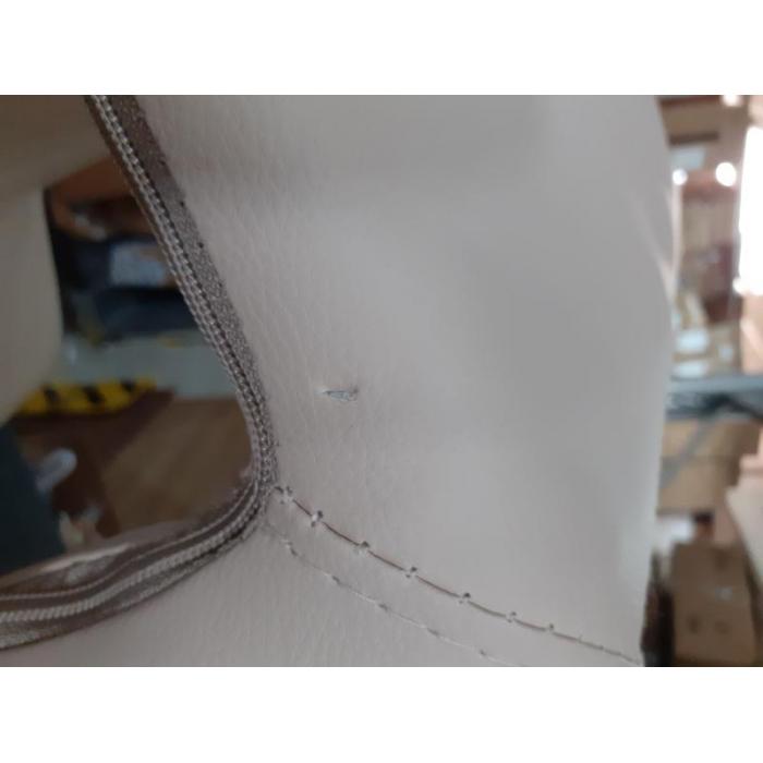 B-Ware (Riss SK1) | Esszimmerstuhl HWC-A50 III, Stuhl Kchenstuhl, Retro 50er Jahre, Kunstleder ~ creme, Chromfu