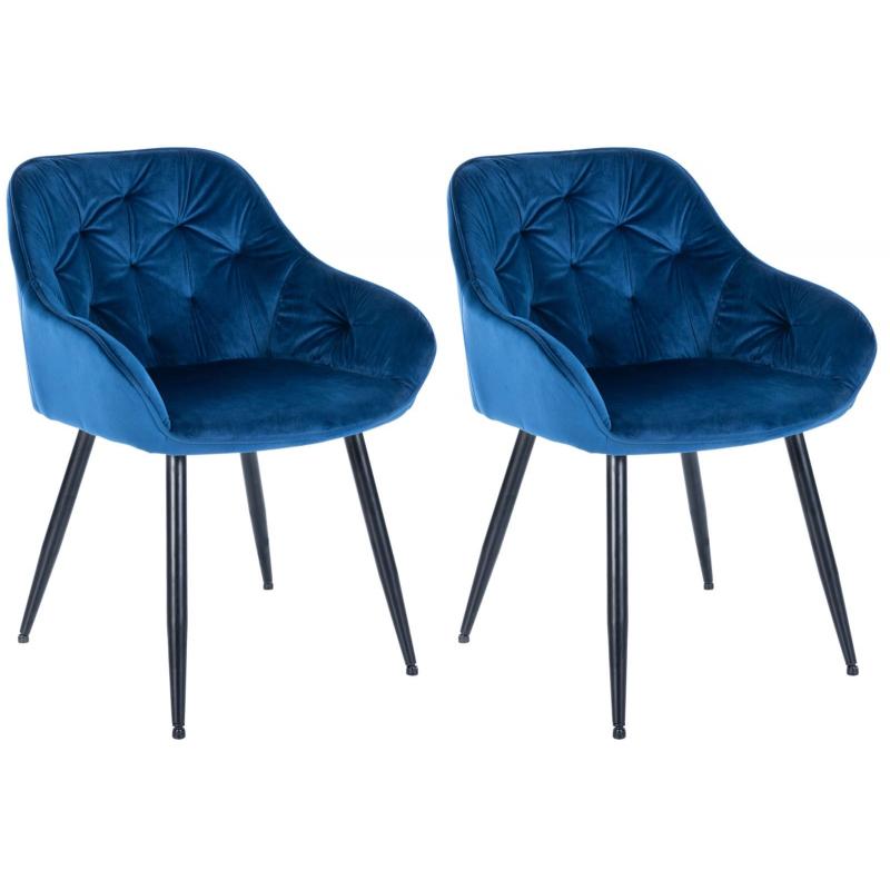 2er Set Esszimmersthle HLO-CP13 ~ blau