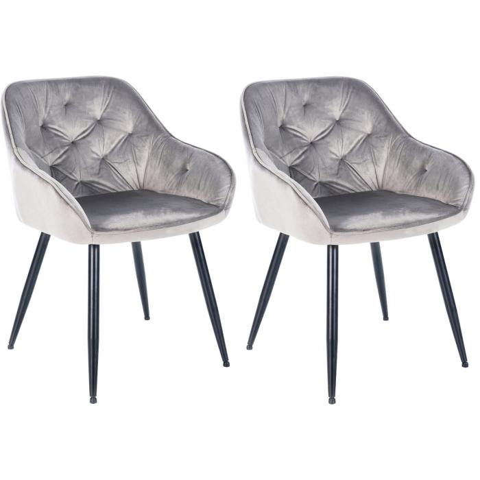 2er Set Esszimmersthle HLO-CP13 ~ hellgrau