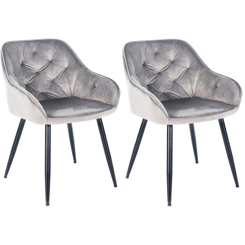 2er Set Esszimmersthle HLO-CP13 ~ hellgrau