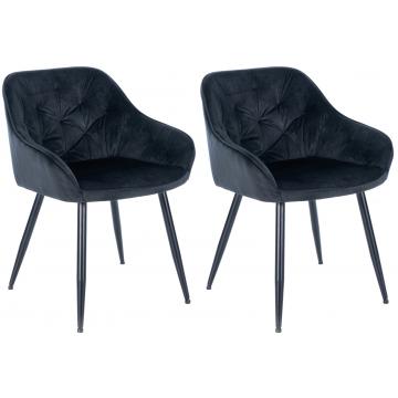 2er Set Esszimmersthle HLO-CP13 ~ schwarz