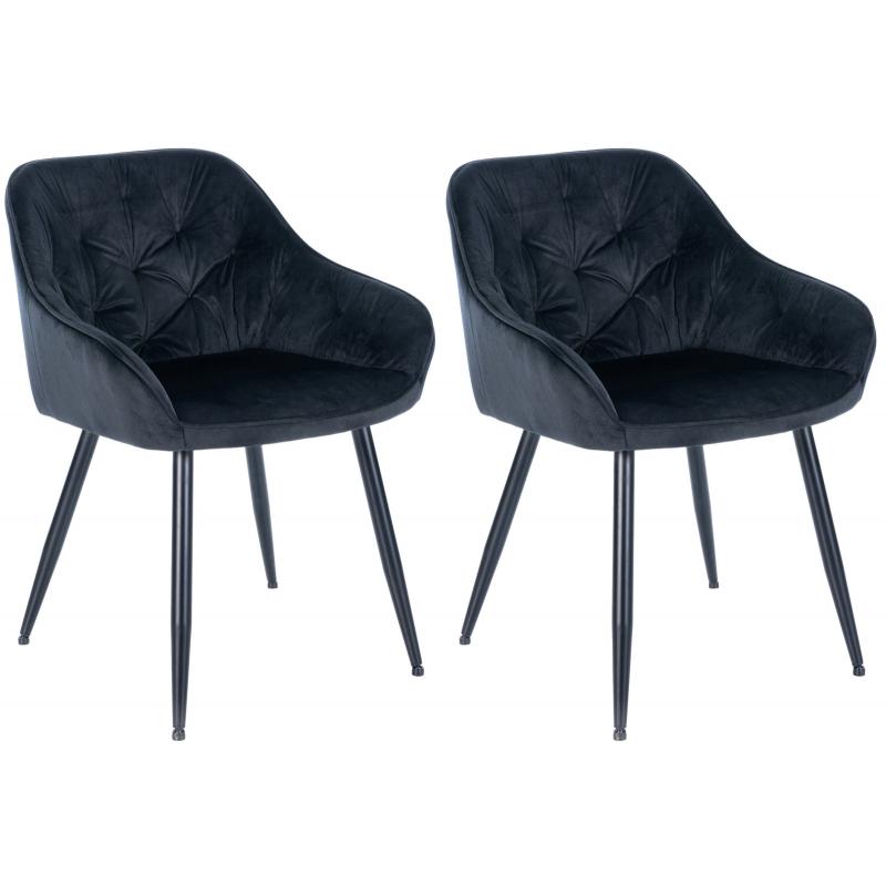 2er Set Esszimmersthle HLO-CP13 ~ schwarz