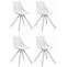 4er Set Sthle HLO-CP8 Kunstleder wei Square ~ wei