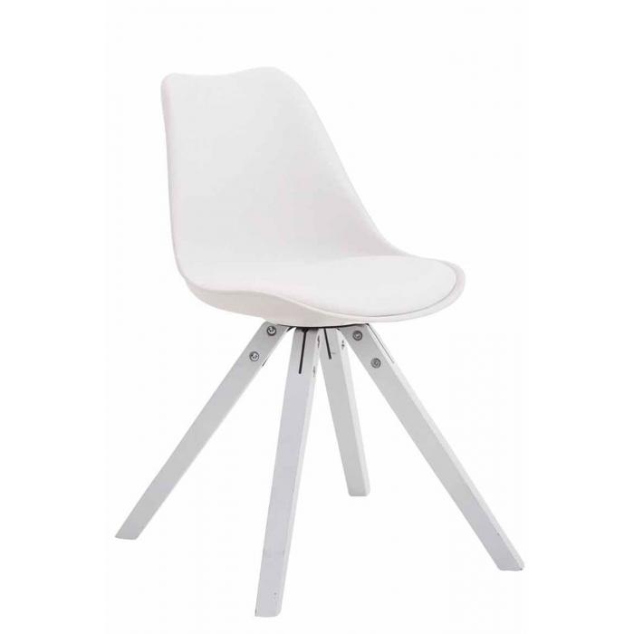 4er Set Sthle HLO-CP8 Kunstleder wei Square ~ wei