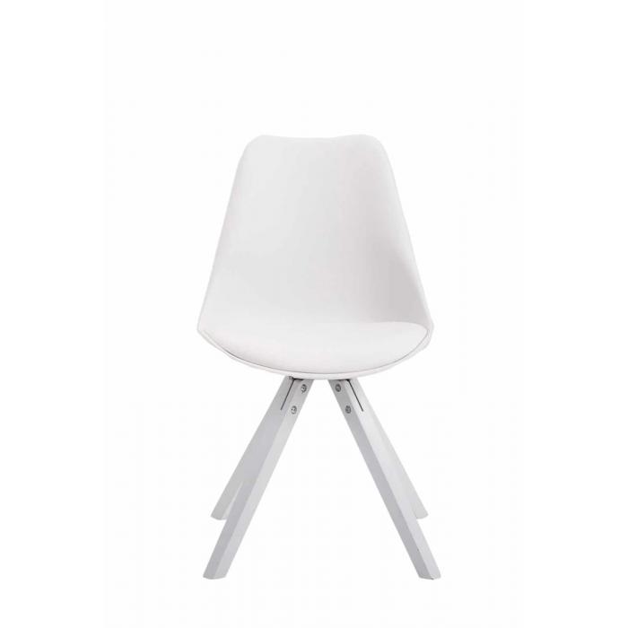4er Set Sthle HLO-CP8 Kunstleder wei Square ~ wei