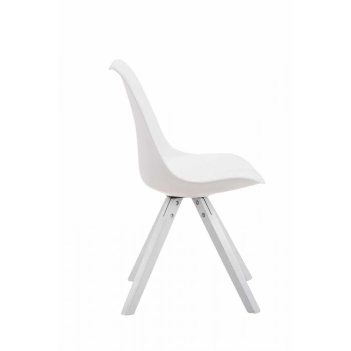 4er Set Sthle HLO-CP8 Kunstleder wei Square ~ wei
