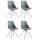 4er Set Sthle HLO-CP8 Kunstleder wei Square ~ grau