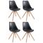 4er Set Sthle HLO-CP8 Kunstleder Natura Square ~ schwarz