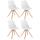 4er Set Sthle HLO-CP8 Kunstleder Natura Square ~ wei