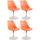 4er Set Esszimmersthle HLO-CP15 Kunststoff ~ orange