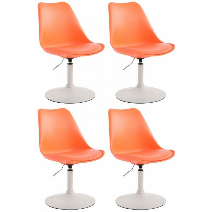 4er Set Esszimmersthle HLO-CP15 Kunststoff ~ orange