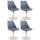 4er Set Esszimmersthle HLO-CP15 Kunststoff ~ grau